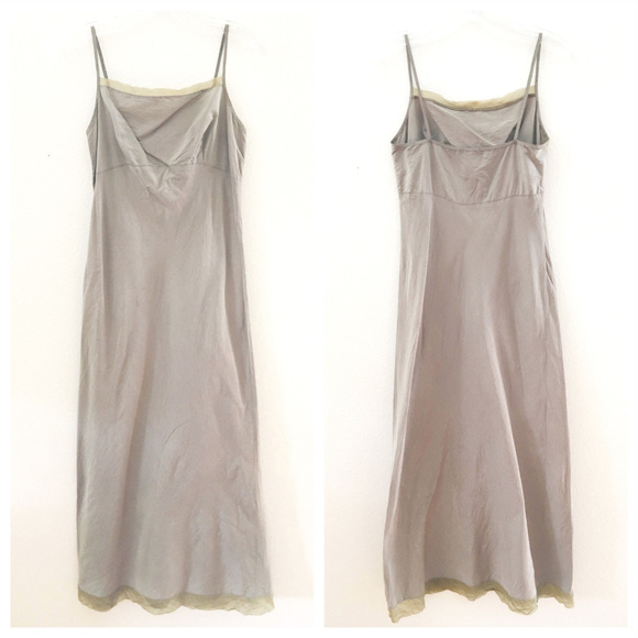 taupe silk dress